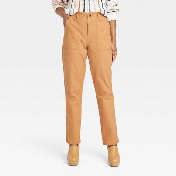 Knox Rose -  Women's Classic Straight Leg Full Pants  Brown - Picture 1 of 3